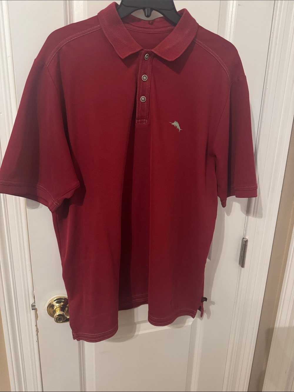 Tommy Bahama Burgundy supima cotton Short-Sleeve Polo size large